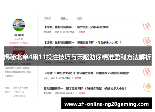 揭秘北单4串11投注技巧与策略助你精准盈利方法解析